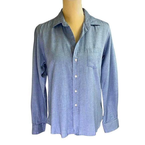 Frank & Eileen Barry Tailored Button-Front Shirt in Blue Herringbone - Picture 2 of 12